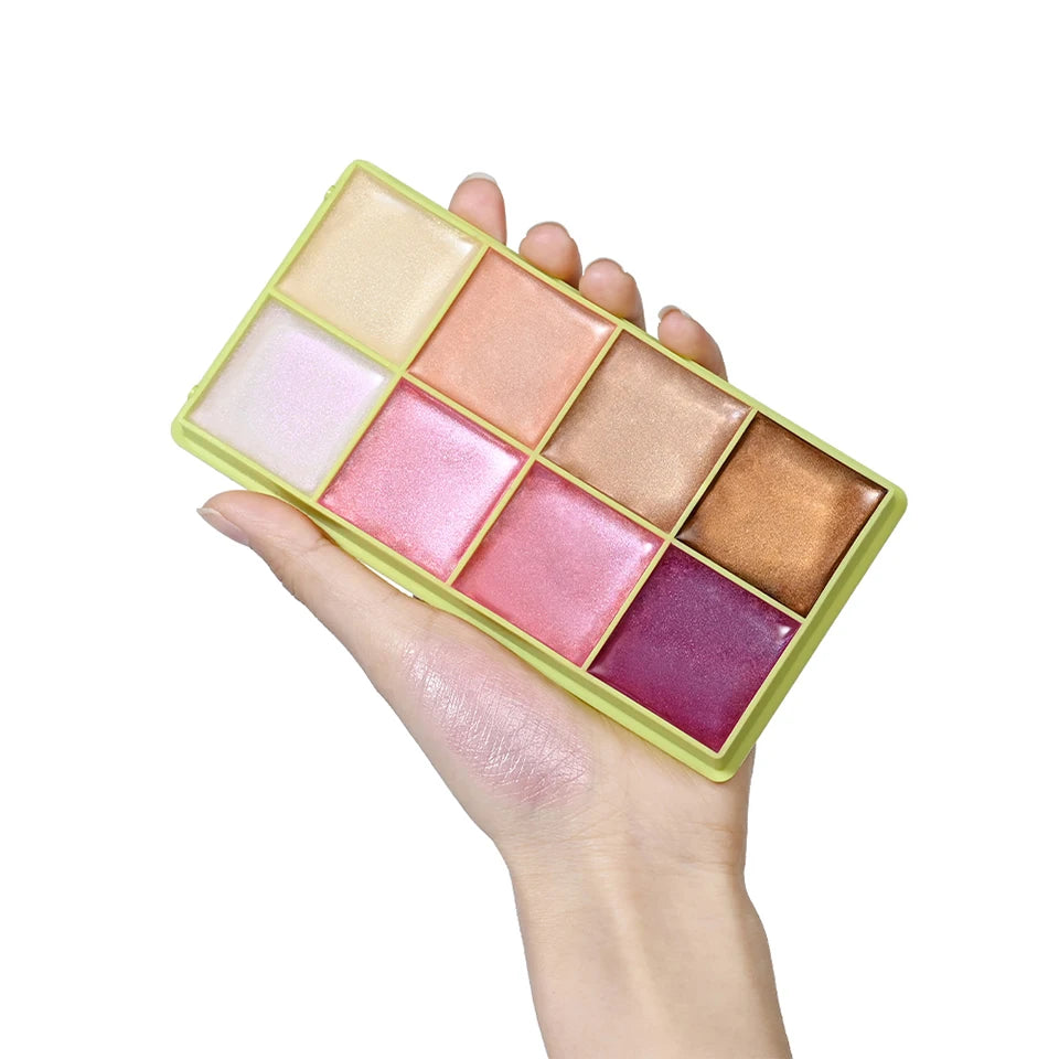 Curve Case Cream Eyebrow Cream Blush Highlighter Palette Matte Shimmer Finishes Shadow Tones Long-Lasting Cosmetics.