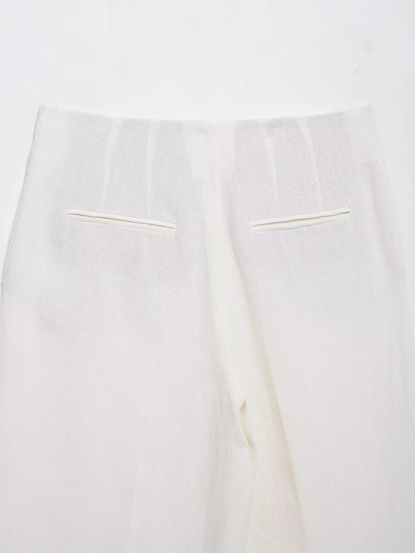 HH Women's Suits White Turn-Down Collar Long Sleeves Lace-Up Blazers+High Waist Zipper Long Pants Female Spring Fashion Sets