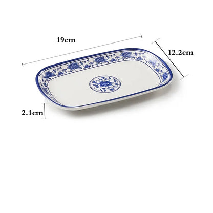 1pc Food Grade Plastic Dinner Plates Chinese Melamine Plastic Is Not Easy To Break Rectangular Plate Restaurant Kitchen Supplies.