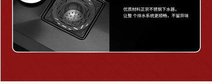 55 cm x 32 cm, 304 Nano-Edelstahl, versteckter Waschbecken-Klapphahn mit großem Einzelschlitz und Abdeckplatte, Bartheke, Tassenscheibe