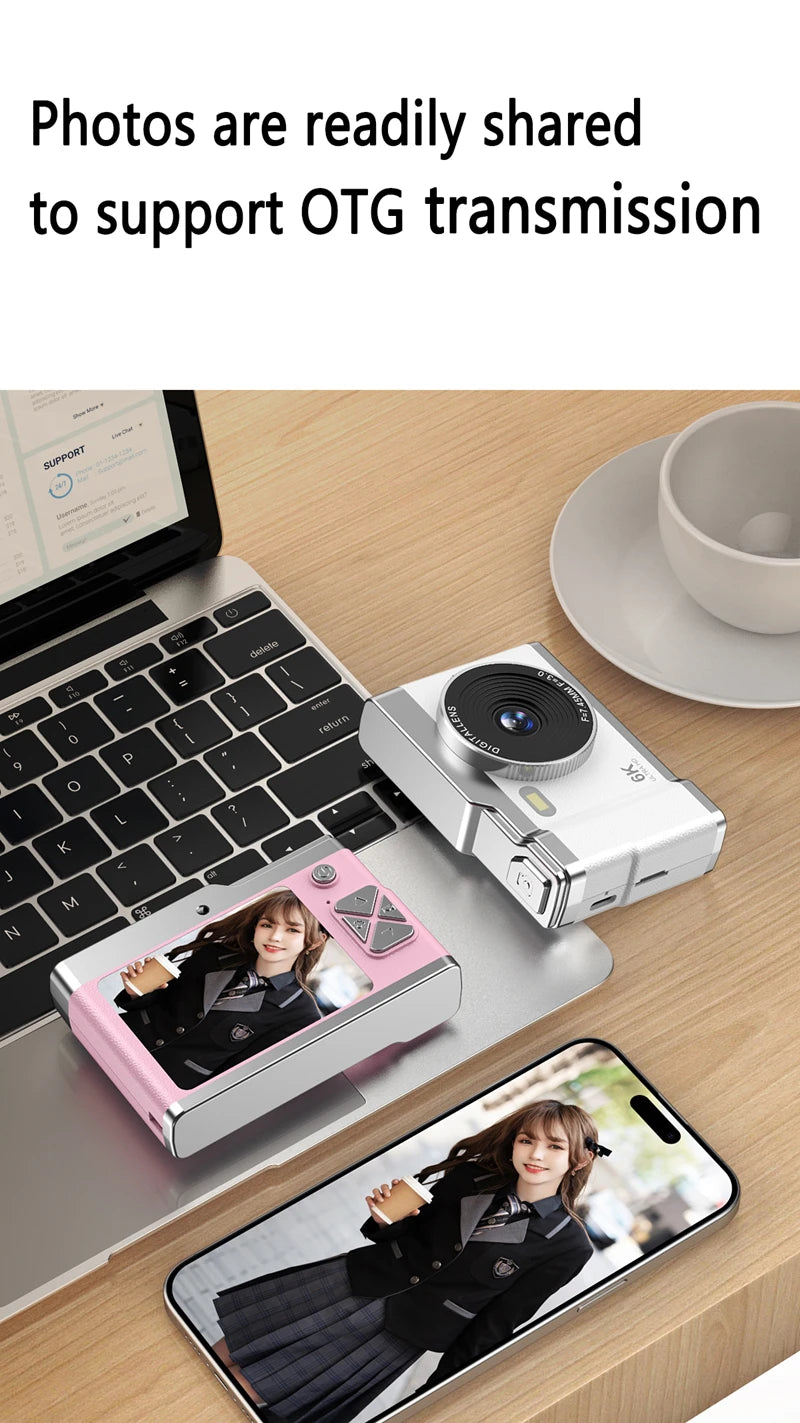 Xiaomi 6K HD Digital Camera 6400W Pixel Student CCD Portable Campus Mini Camera Retro Portable Camera Travel Campus Beginners.