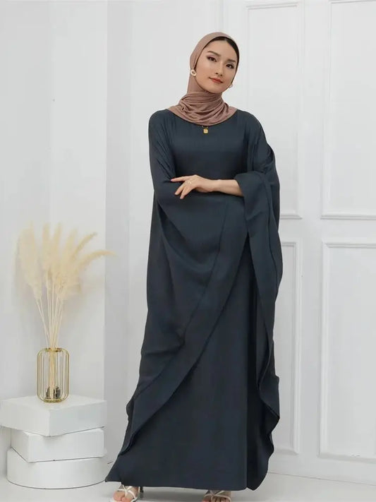 Batwing Abaya Damen Arabic Muslim Modest Dresses Kaftan Jalabiya Kebaya Caftan Marocain Vestidos Robe Longue Femme Musulmane.