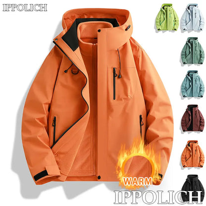 Winter Jacket Outdoor 3-in-1 Waterproof Sport Coat Running Unisex Hooded Hiking Jacket Warm Breathable Outdoor Couple Loose Coat.
