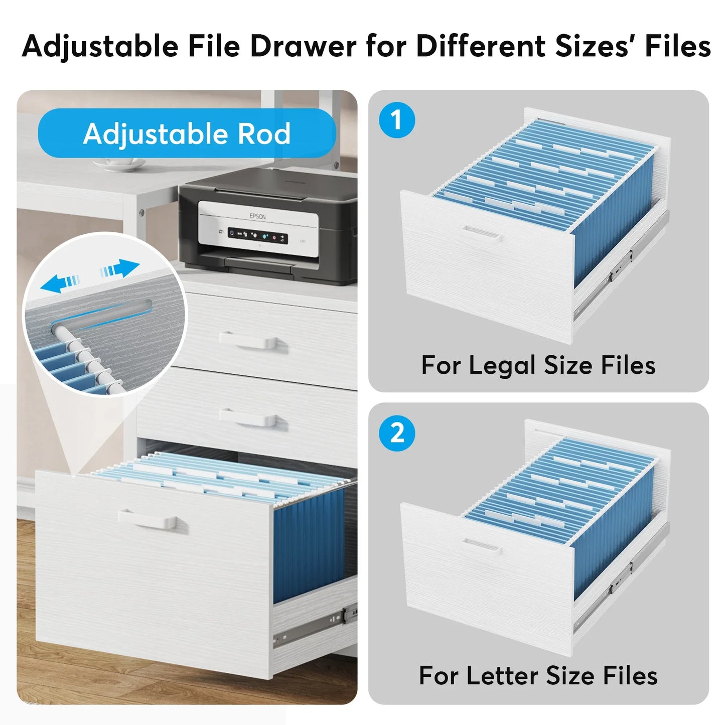 Tribe signs 63-Zoll-Computertisch mit Akten schubladen schrank, ergonomischer Schreibtisch mit Monitorst änder, industrieller Computer tisch
