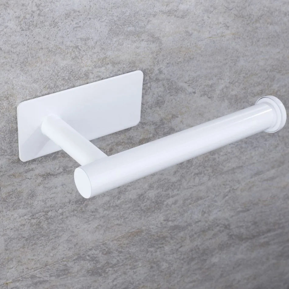 Selbstklebender Papierhalter aus Edelstahl, gebürstetes Gold, Schwarz, Weiß, Ständer für Küche, Badezimmer, Toilettenpapier, Handtuchrolle, Regal, Taschentuch zum Aufhängen