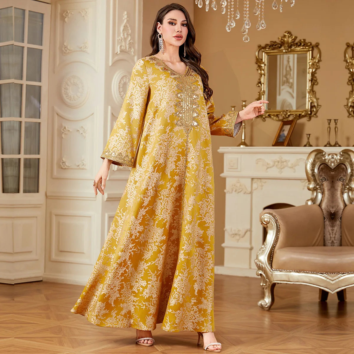 New Women Muslim Embroidery Maxi Dress Abaya Dubai Kaftan Eid Djellaba Kebaya Caftan Marocain Femme Robe Islam Jalabiya Vestidos.