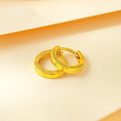 Trend Ear loops Shining Real 18k Gold Ear Buckle for Woman High-quality Luxury AU750 Earring Party Banquet Fine Jewelry.