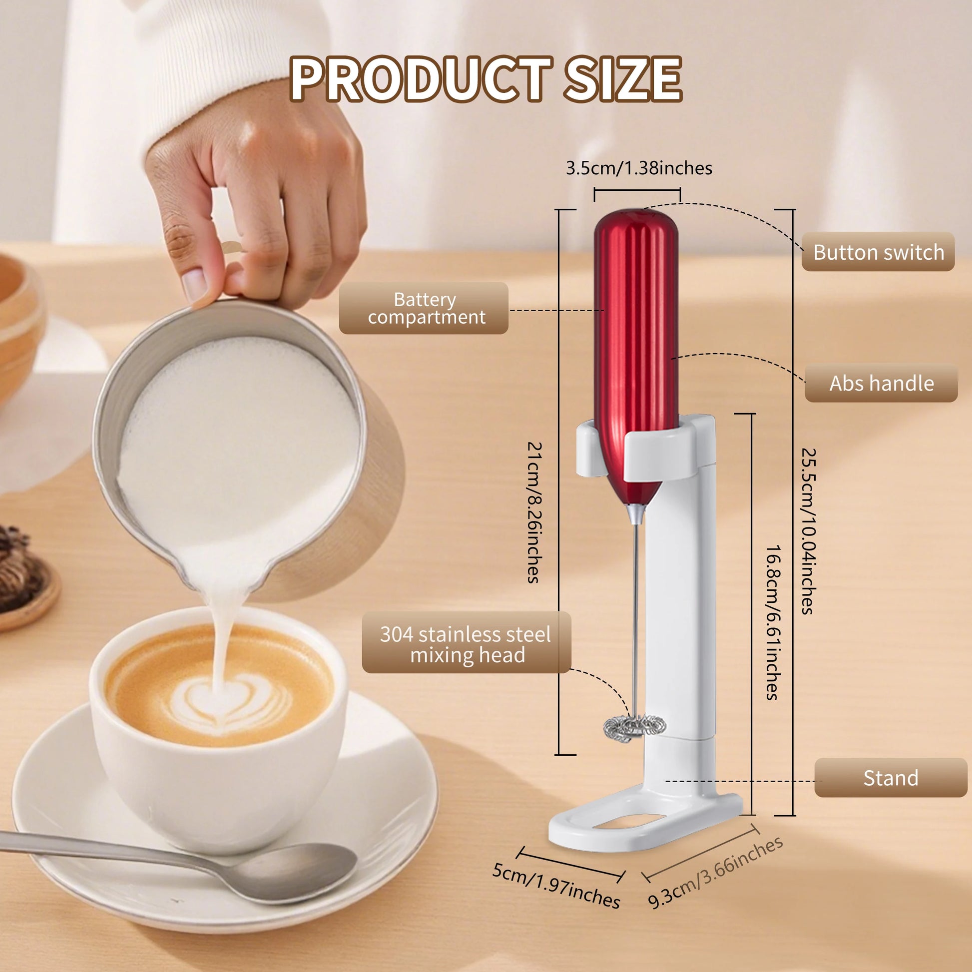 Household Kitchen Portable Mini Handheld SUS304 Mixing Head Electric Food Blender Drink Mixer Coffee Milk Frother With Stand.