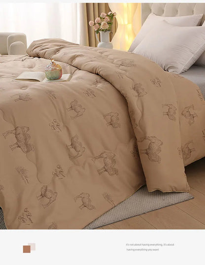 2025 new thickened polished camel hair quilt winter quilt student spring and autumn universal warm quilt in all seasons.