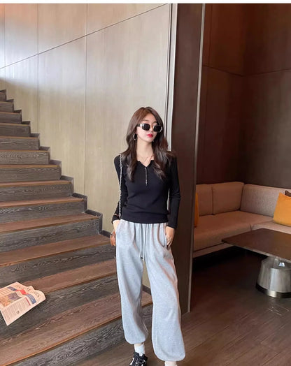 2025 frauen Solide Strick Pullover Herbst Winter Pullover V-ausschnitt Taste Langarm Schlank Pullover Koreanische Casual Basis Schicht Y2k