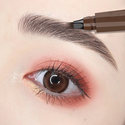 Four-pronged eyebrow pencil, four-end, long-lasting, non-smudged, water-resistant, anti-smudged eyebrow pencil.