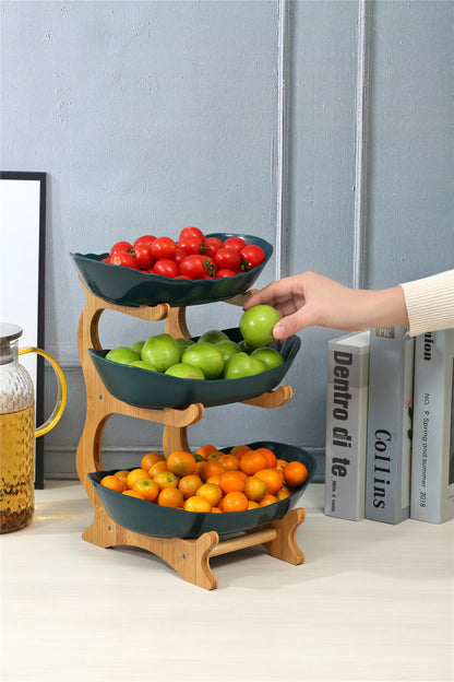 2/3 Layer Fruit Plate Home Living Room Plastic Snack Dish Creative Modern Dried Fruit Basket Candy Dish Cake Stand Salad Bowl.