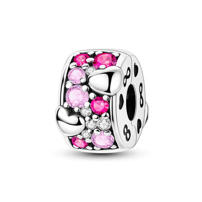 Silver Clasp 925 Sterling Silver CZ pave Clip Charms Daisy Beads Stopper Safety Chain fit Original Bangle Bracelet Jewelry Clip