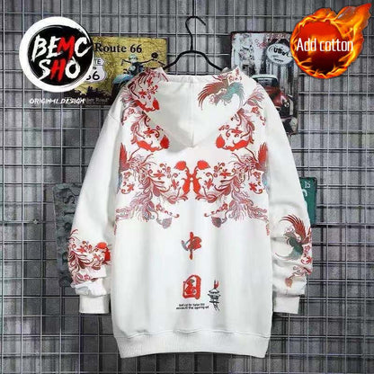 Chinese Style Essentials Hoodies Woman Winter Tops Coquette Star Clothes Autumn Pulovers Hooded Sweatshirt Women Grunge Vintage.