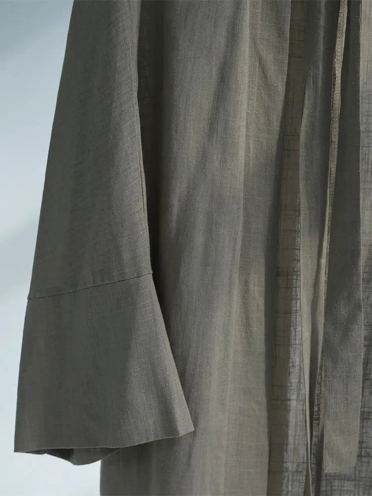 Eid Summer Cotton Linen Kimono Coat Dubai Open Abaya 2024 Muslim for Women Set Retro Kaftan Modest Dresses Islam Clothing Kebaya.