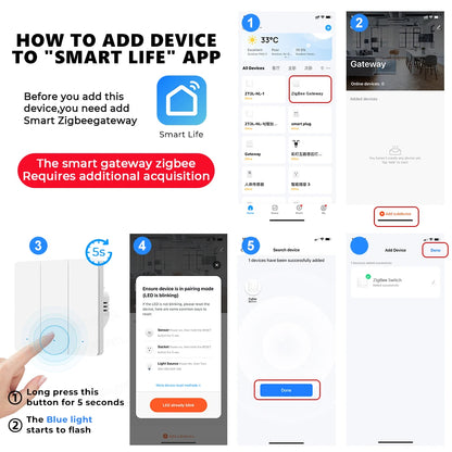 1/2/3gang Tuya EU Zigbee3.0 Smart Switch Kein Neutralleiter Wandlichtschalter Push Button Smart Life APP Funktioniert mit Alexa Google.