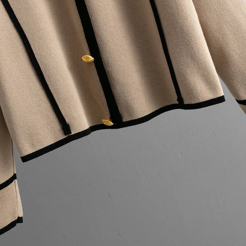 Women Sweater 2 Piece Suit Pullover Knitted Wide Leg Pants Muslim Sets Knitwear Single Breasted 2025 Outfits Autumn Winter.