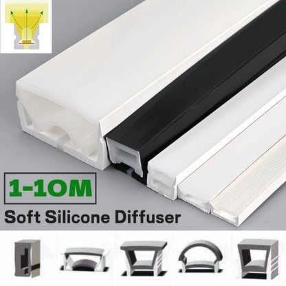 1M-10M Rimless LED Neon Rope Lamp Silicone Tube Diffuser Channel For WS2811 WS2812B Recessed Outdoor Ribbon Flexible Strip Light.