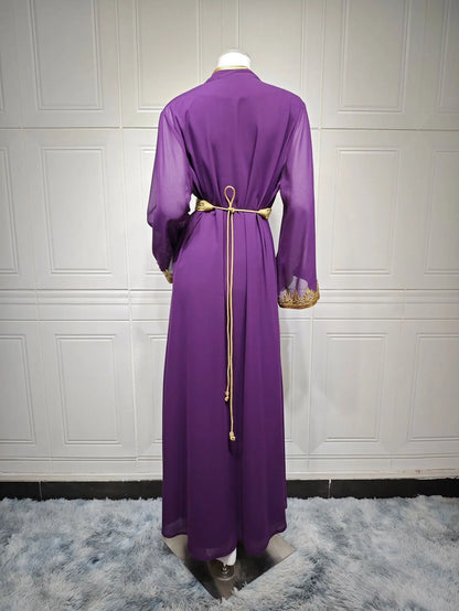 Eid Muslim Women Party Dresses Jalabiya 2 Piece Set Embroidery Arab Long Robe Ramadan Morocco Dubai Abayas Islam Vestidos Kaftan