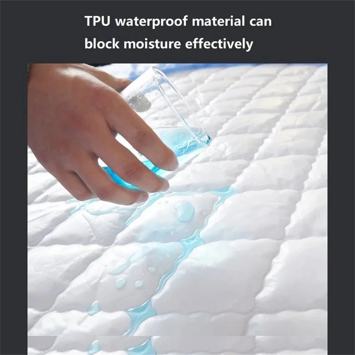 Waterproof Mattress Protector Thicken Fitted Bed Sheet Breathable & Noiseless Mattress Pad for Twin/Double/Queen/King Size Beds.