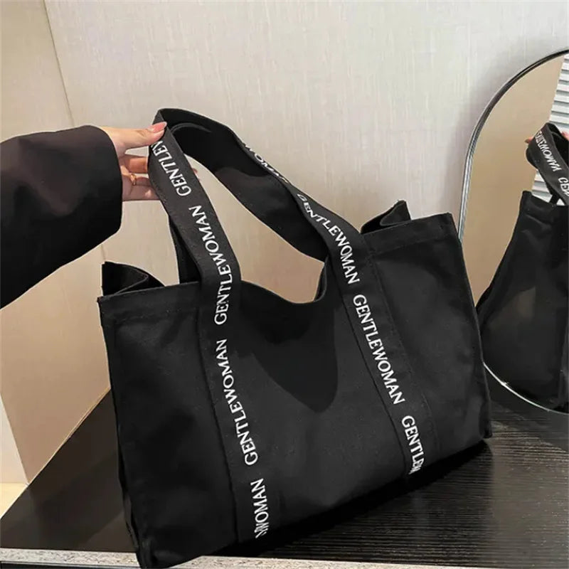 100pcs Custom Logo Fashion Tote Canvas Bags Active Lifestyle Sporty Cotton Handbag for Gym.