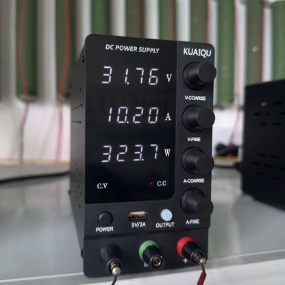KUAIQU DC Power Supply Adjustable 30V 10A 32V 6A,Switching Regulated DC Bench Power Supply with Output Switch 60V 5A 120V 3A.