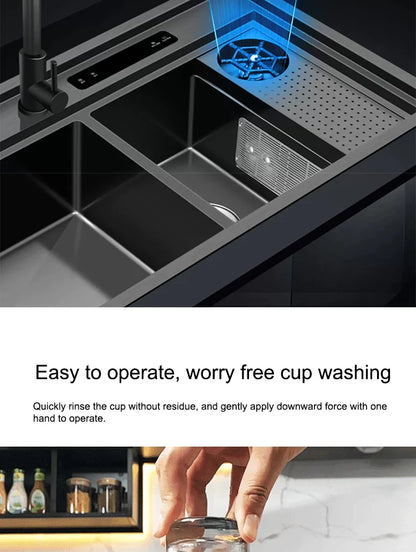 Kitchen Sink Stainless Steel Dishwashing Sink Ultrasonic Sink Dishwasher Multifunctional Intelligent Net Washer For Kitchen