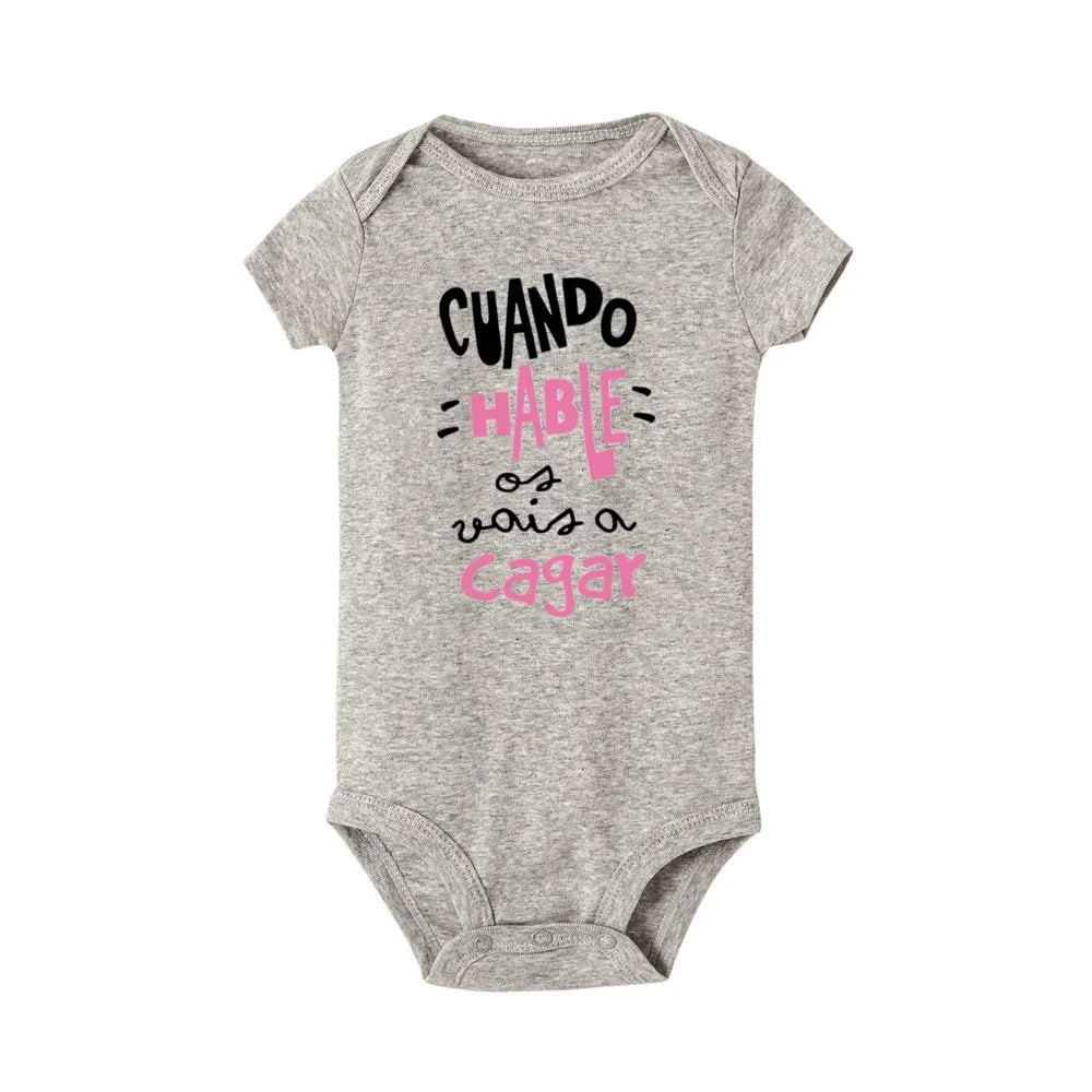 When I Talk You Mess Up The Gift Print Baby Strampler Säuglingsbodysuit Baby Niedliche Kleidung Neugeborene Kurzarm Bodys Kleinkind Geschenk