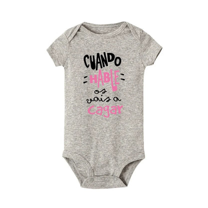 When I Talk You Mess Up The Gift Print Baby Strampler Säuglingsbodysuit Baby Niedliche Kleidung Neugeborene Kurzarm Bodys Kleinkind Geschenk