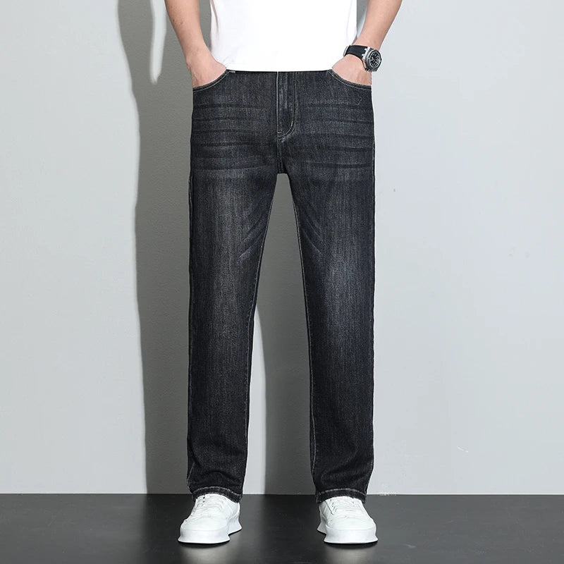 190 cm 200 cm hohe Jeans für Herren, gerade, normale Passform, Denim-Hose, männlich, Teeneeger, Stretch, extra lang, Länge 110, 115 cm, 120 cm, verlängert.