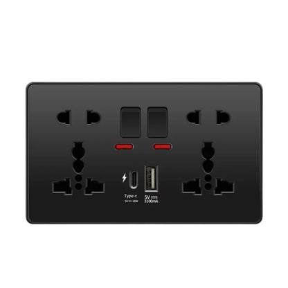 18 W Typ-C-Stecker, Schnellladung, UK 13 A USB-Wandsteckdose, Steckdose mit 3,1 A USB C, universelles Dual-5-Pin-Steckdosenpanel