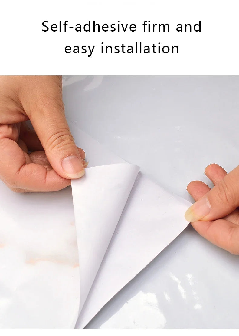 20M Marble Texture Oil Proof Self Adhesive Bathroom Tile Floor Waterproof PVC Cabinet Wallpaper Kitchen Furniture Wall Stickers