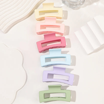 Big Hair Claw Clips Ice Cream Color 6 Pcs for Thick Hair,Square Hair Clips for Women Rectangle Nonslip Acrylic Banana Jaw Clips.