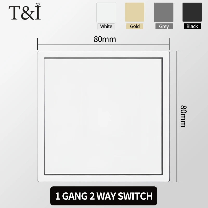 Europäische Wandsteckdose, EU-Steckdose, USB-Typ-C-Ladeanschlüsse, 1/2-Gang-Lichtschalter, 16 A 250 V, Unterputzmontage, weißes Panel, 80 x 80 mm.
