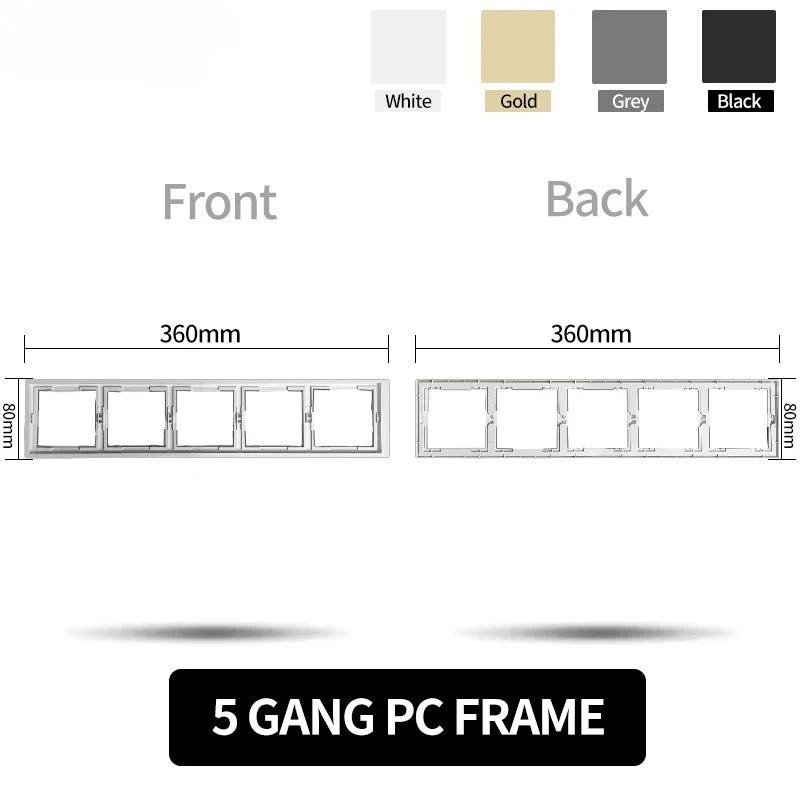 80 mm Typ Rahmen Steckdose 1/2-Wege-Wandknopfschalter USB Typ-C-Anschlüsse Steckdose EU-Standard für Deutschland DIY Teil freie Kombination.