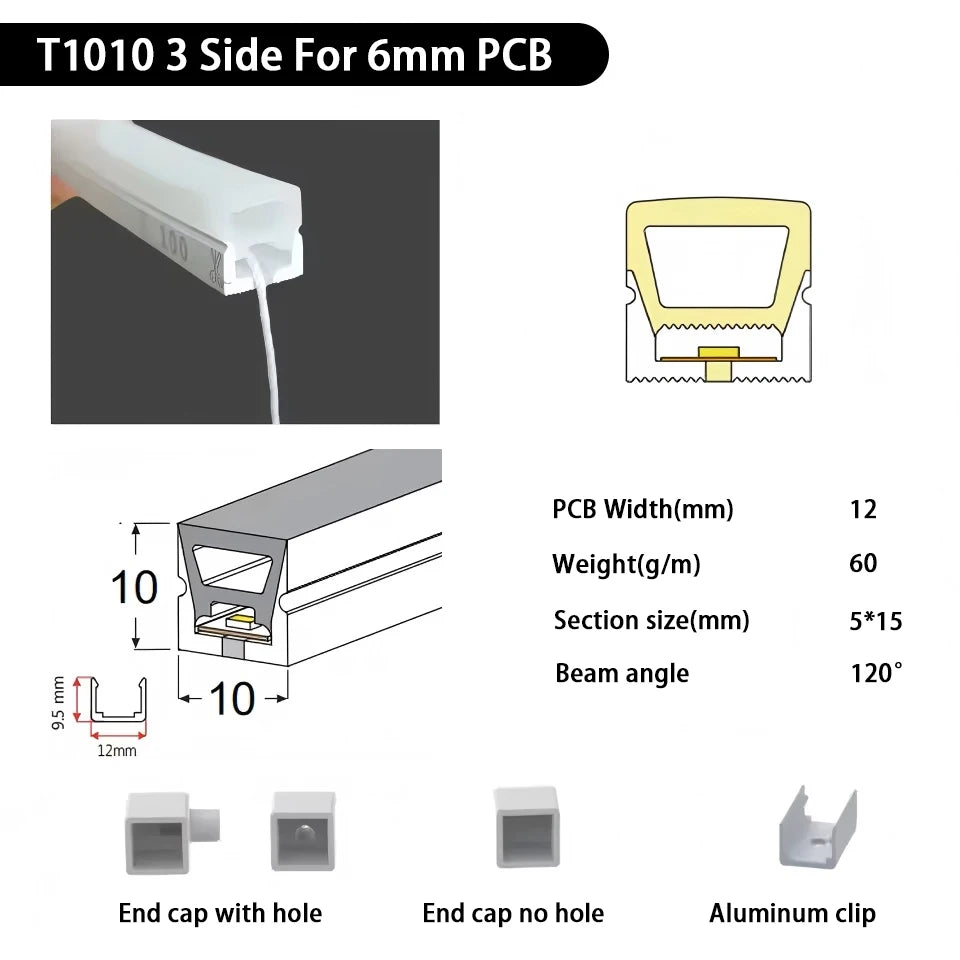 IP67 Waterproof Led Neon Silicone Flexible Light Tube Suitable for 5mm 8mm 10mm 12mm PCB WS2812B WS2811 5050 RGB Light Strip