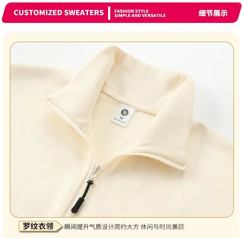 XH-528 2025 Autumn New Regular Fit Lightweight 360gsm Thermal Fabric Half Zip Sweatshirts Men Pullovers.