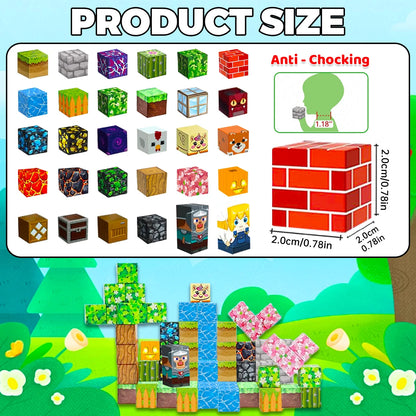 Magnetic Building Blocks Magnet Cube Set STEM Montessori Sensory Toy for Kids Boys Girls Ages 3+ DIY Model Children.
