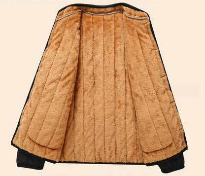 Short Velvet Thickened Labor-insured Cotton Jacket for Men's Winter Top Coat.