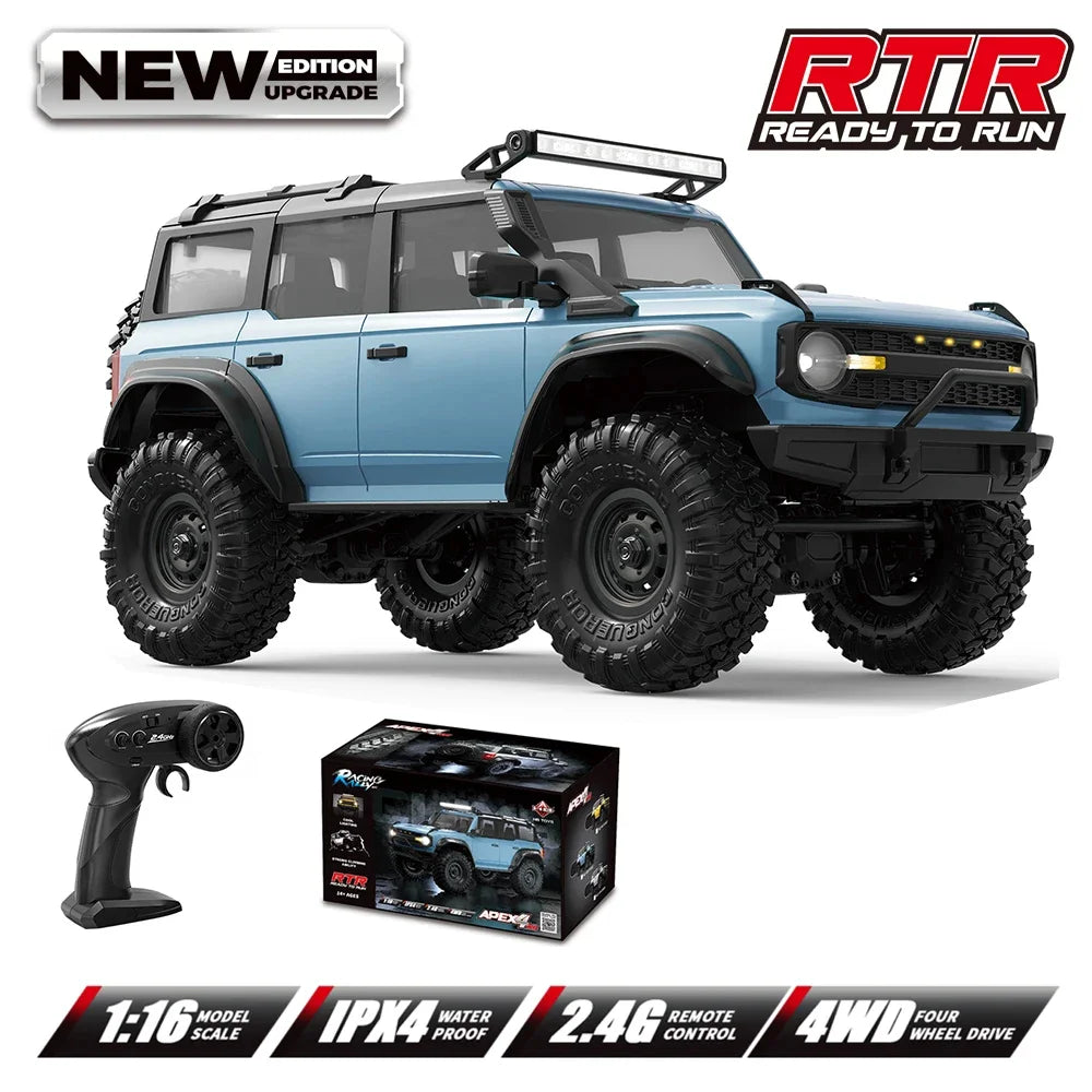 HB R1601 RC Car 1:16 2.4G 4WD Off-Road Remote Control Cars with LED Crawler Trucks Climbing Vehicle Model Toys for Kids Adult.