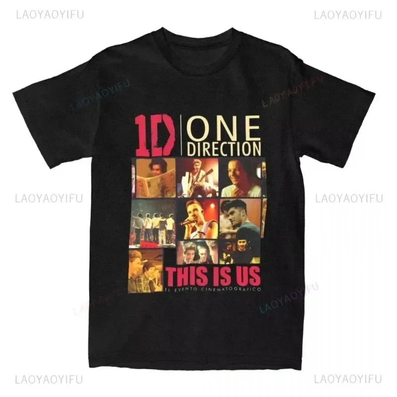 One Directions Women Print T-Shirts Rapper Short Sleeve T Shirt Hip Hop Vintage Singer Tops Summer Cotton Unisex Tees Clothing.