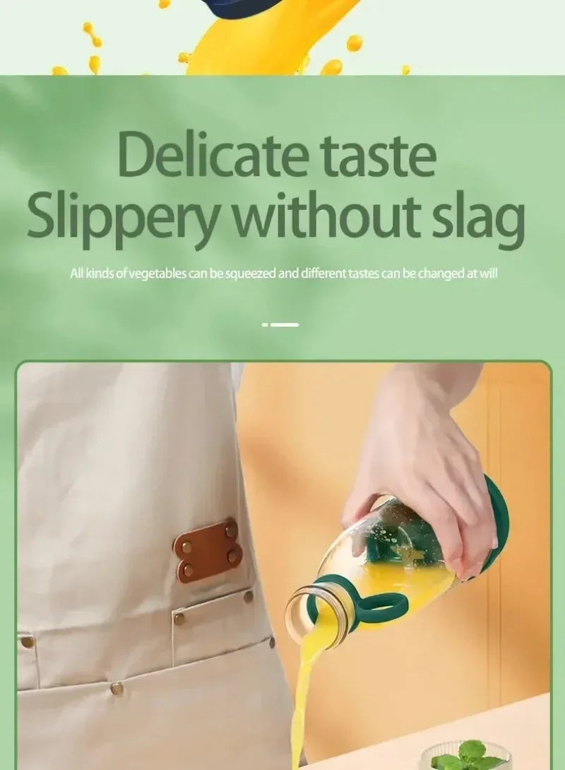 6-Blade Mini Portable Electric Juicer Bottle – USB-Charged, Shakes Orange/Lemon, Works As Fresh Fruit Mixer & Squeezer.