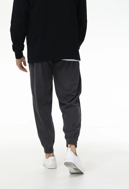 Mens Corduroy Sweatpants Elastic Waist Drawstring Tapered Pants With 4 Pockets for Jogging Running Outdoor Warm Sports.