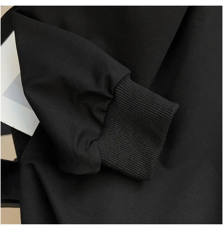 175kg plus size Damen büste Frühling Herbst loses Sweatshirt bedrucktes Buchstaben oberteil schwarz weiß 6xl 7xl 8xl 9xl 10xl 11xl