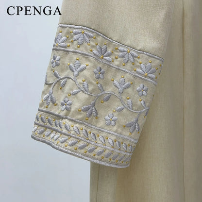 Modest Embroidered Kimono Dubai Abaya Middle East Türkiye Elegant Dress Eid Ramadan Kebaya Abayas F Women Caftan Marocain Femme.