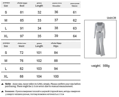 Spring New Women's T-shirt Pants 2 Piece Set Streetwear Fashion Long Sleeves Lace-up Tees Casual Trousers Elegant Slim Clothing.