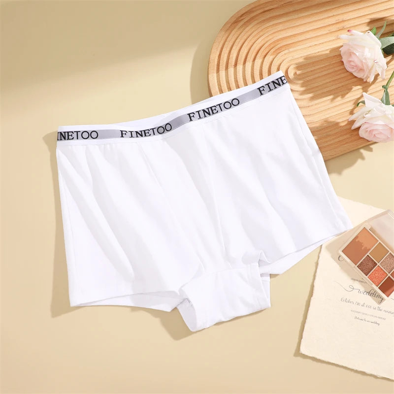 3Pcs Women's Panties Cotton Seamless Sports Boxers Underwear Female Solid Color Briefs Lingerie Intimate Underpant Finetoo S-XXL
