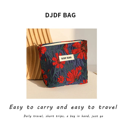 Mini Female Cosmetic Bag Portable Red Soft Small Sanitary Napkin Storage Bag Commuter Coin Key Bag Portable Bank Card Bag.