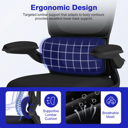 AUTHMIC Ergonomischer Bürostuhl -135 °   Liege- und höhenverstellbarer Sitz, klappbare Armlehnen, verstellbare Kopfstütze, Heimbürostuhl