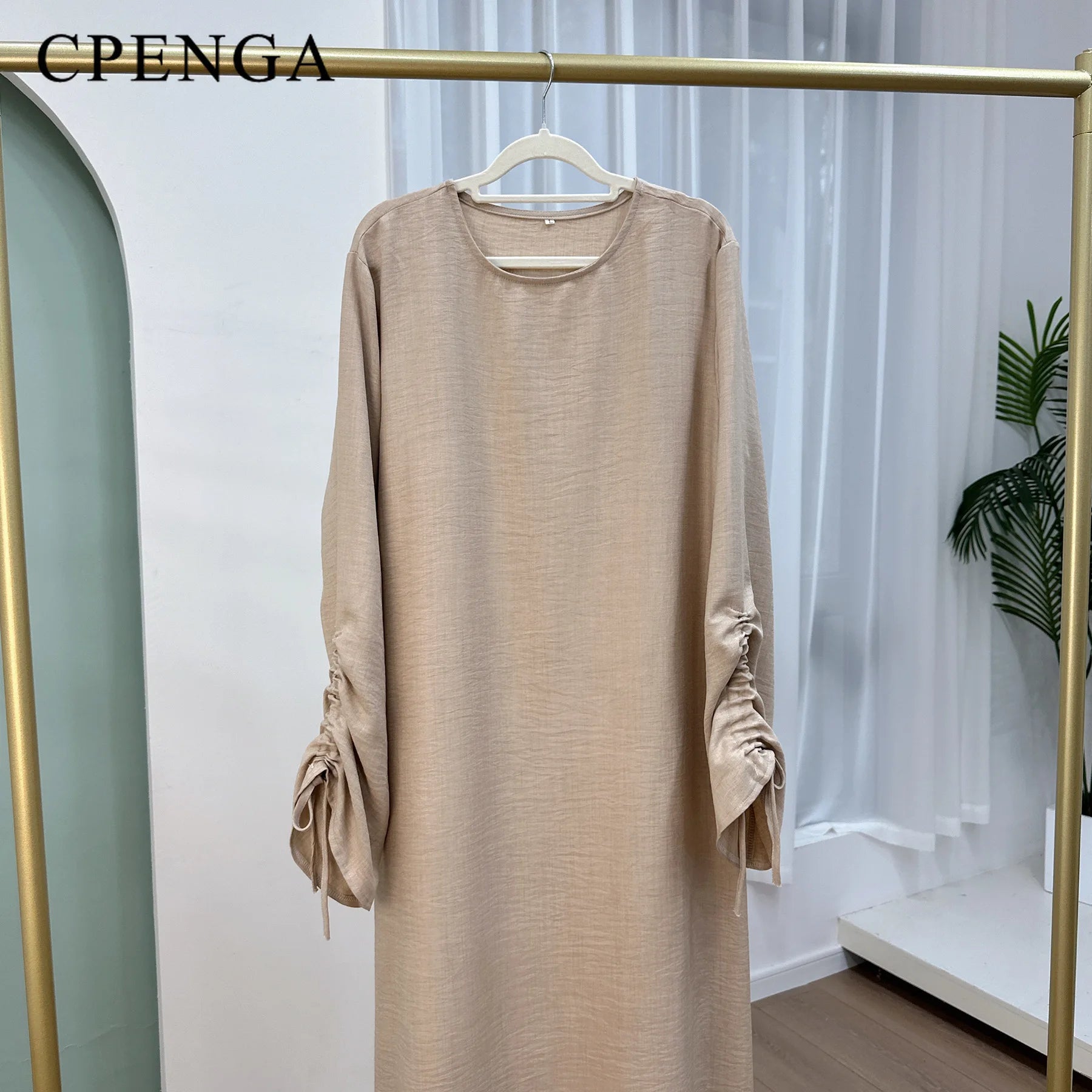 2024 Saudi Arabia Muslim Women Modest Dress Eid Dubai Plain Abaya Islamic Holiday Party Solid Turkey Lace-up Cuffs Long Clothes.